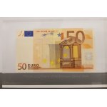 Banknot 50 euro emisji 2002 w akrylu