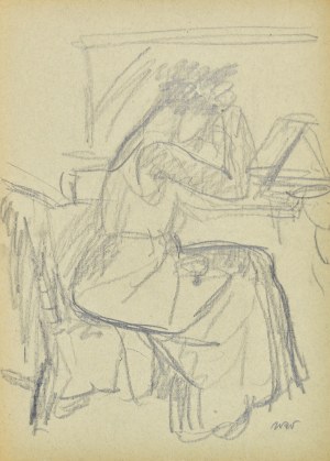 Wojciech WEISS (1875-1950), Renia upinająca włosy przed lustrem, 1909