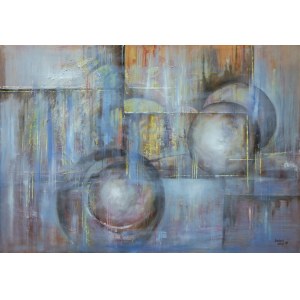 Anna Sandecka-Ląkocy, Blue Light, 2019 r., olej na płótnie, 70 x 100 cm, sygn.p.d