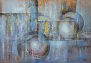 Anna Sandecka-Ląkocy, Blue Light, 2019 r., olej na płótnie, 70 x 100 cm, sygn.p.d
