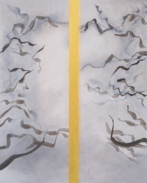 Marta Chudzik, Złoty środek, akryl na płótnie, 100 x 80cm, sygn.na odwrociu