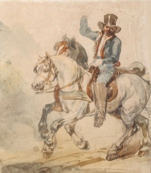 Piotr Michałowski (1800 Kraków – 1855 Krzyżtoporzyce), Para koni w zaprzęgu z pocztylionem, lata 1832–1835