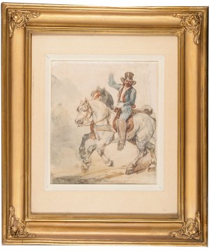 Piotr Michałowski (1800 Kraków – 1855 Krzyżtoporzyce), Para koni w zaprzęgu z pocztylionem, lata 1832–1835