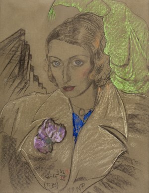 Stanisław Ignacy Witkiewicz (1885 Warszawa - 1939 Jeziory na Polesiu), Portret Janiny Turowskiej-Leszczyńskiej, 1932