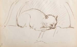 Jacek Malczewski (1854 Radom - 1929 Kraków), Śpiący kotek