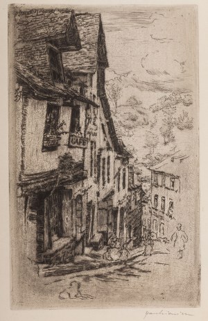 Józef Pankiewicz (1866 Lublin - 1940 Marsylia), Ulica Jerzual w Dinan z psem, 1906