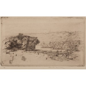 Józef Pankiewicz (1866 Lublin - 1940 Marsylia), La Cours-la-Reine, Rouen - Gondole w Wenecji (dwie kompozycje na jednym arkuszu), 1904