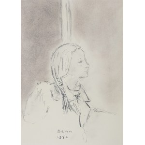 Bencion(Benn) Rabinowicz (1905 Białystok - 1989 Paryż), Profil kobiety, 1980 r.