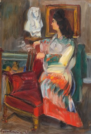 Zdzisław Cyankiewicz (1912 Białystok - 1981 Paryż), Portret kobiety, 1945 r.