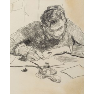 Stanisław Kamocki (1875 Warszawa - 1944 Zakopane), Młody mężczyzna piszący list, ok. 1925