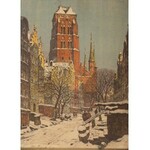 Arthur Bendrat (1872 Gdańsk - 1914 Coswig koło Drezna), Widok na Kościół Mariacki, 1906 r.