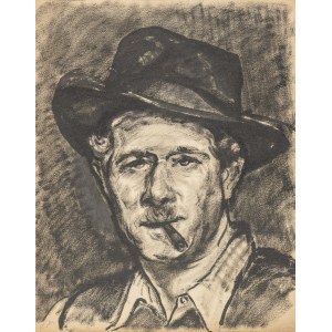 Srzednicki Konrad (1894-1993), Autoportret w kapeluszu, lata 50.