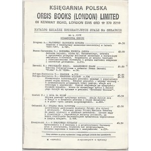Katalog książek emigracyjnych Księgarnia Polska Orbis Books (London) Limited