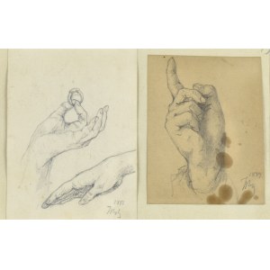 Tadeusz RYBKOWSKI (1848-1926), Zestaw dwóch prac ujęte w jedną oprawę – studia dłoni, 1887