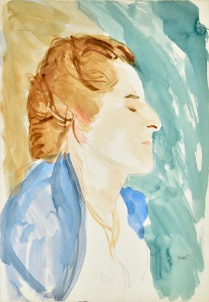 Wojciech WEISS (1875-1950), Portret Haneczki – córki artysty, ok. 1940