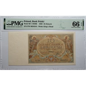 10 złotych 1929 - seria FW - PMG 66 EPQ