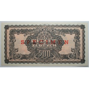 500 złotych 1944 - seria BH - nadruk SPECIMEN oraz 25 Lat NBP