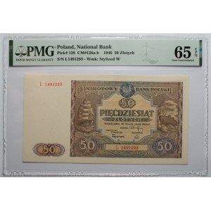 50 złotych 1946 - seria L - PMG 65 - EPQ