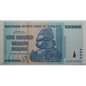 Zimbabwe - 100 bilionów dolarów 2008 - AA