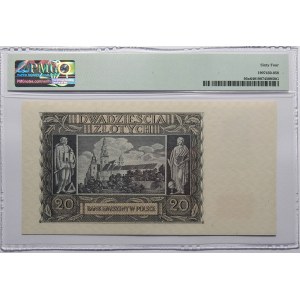 20 złotych 1940 - seria N - London Counterfeit - PMG 64