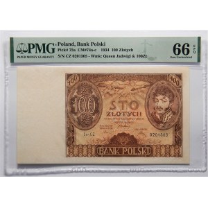 100 złotych 1934- seria CZ - PMG 66 EPQ