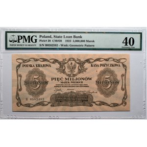 5 milionów marek 1923 - seria B - PMG 40