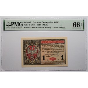 1 marka 1916 Generał - seria B - PMG 66 EPQ