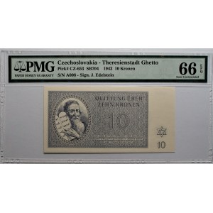 Czechosłowacja - Getto Terezin - 10 koron 1943 - PMG 66 EPQ