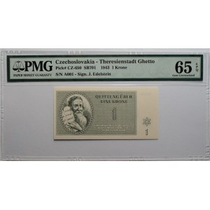 Czechosłowacja - Getto Terezin 1 korona 1943 - PMG 65 EPQ