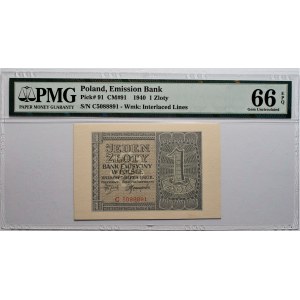 1 złoty 1940 - seria C - PMG 66 EPQ