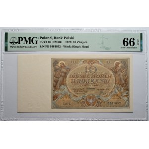 10 złotych 1929 - seria FE - PMG 66 EPQ