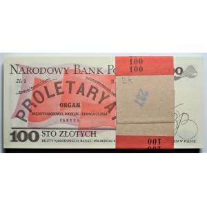 100 złotych 1988 - seria TH - Paczka Bankowa z banderolą -