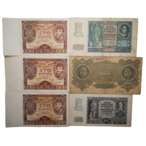 Zestaw 6 sztuk banknotów (1922-1940)