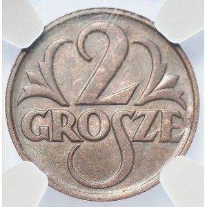 II RP - 2 grosze 1925 - NGC MS 63 BN