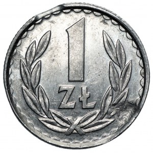 PRL - 1 złoty 1985 - podwójny destrukt