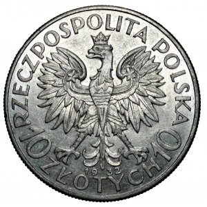 II RP - 10 złotych 1932 - Głowa Kobiety