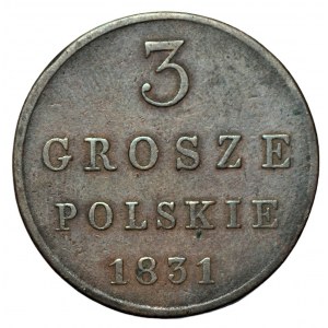 KRÓLESTWO POLSKIE - 3 Grosze Polskie 1831 - K.G. Warszawa