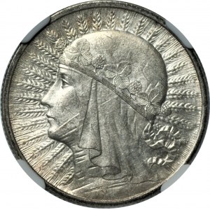 II RP - 2 złote 1933 - Głowa kobiety - NGC MS60