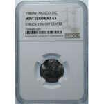 MEKSYK - 20 centimes 1980 - NGC MINT ERROR MS 63