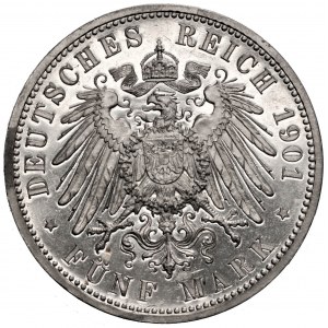 NIEMCY - Prusy - Wilhelm II - 5 marek 1901