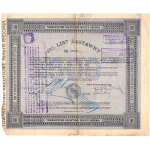 10% List Zastawny Towarzystwa Kredytowego Miasta Radomia - 500 złotych 1928
