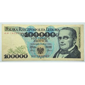 100.000 złotych 1990 - seria AH