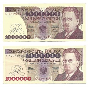 Zestaw 2 banknotów - 1.000.000 1991 i 1993