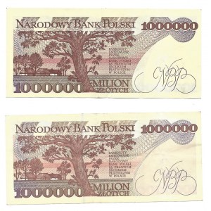 Zestaw 2 banknotów - 1.000.000 1991 i 1993