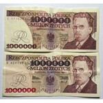 Zestaw 2 banknotów - 1.000.000 1991 i 1993