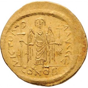 Byzanc, Justinianus I., 527 - 565, Solidus, D.N.IVSTINIANVS.P.P.AVG. portrét zpředu