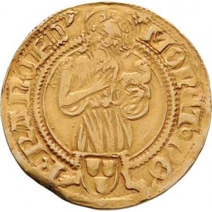 Frankfurt, Friedrich III., 1439 - 1493, Goldgulden b.l., stojící svatý Jan Křtitel, opis /