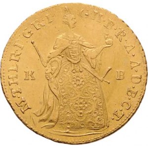Marie Terezie, 1740 - 1780, Dukát 1756 KB, Kremnica, N.71, Husz.1652, 3.483g,