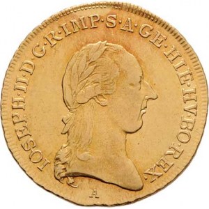 Josef II., ( 1765 - ) 1780 - 1790, 1/2 Sovráno 1786 A, Vídeň, P.22, KM.35, 5.538g,