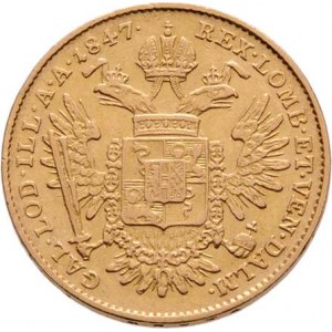 Ferdinand V., 1835 - 1848, 1/2 Sovráno 1847 M, Milán, 5.535g, nep.hr., dr.rysky,